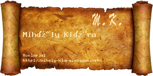 Mihály Klára névjegykártya