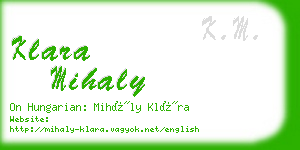 klara mihaly business card